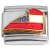 CL1029 Red White Blue Flag Delaware State Outline Italian Charm