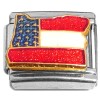 CL1030 Red White Blue Flag Oregon State Outline Italian Charm