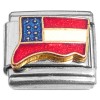CL1039 Red White Blue Flag Connecticut State Outline Italian Charm