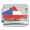 CL1045 Red White Blue Flag Maine State Outline Italian Charm