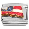 CL1046 Red White Blue Flag Vermont State Outline Italian Charm