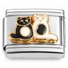 CT1278 Black Cat White Cat Italian Charm