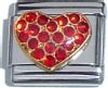 CT1328 Red Bling Heart Italian Charm