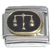 Aquarius Zodiac on Black Italian Charm