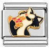 CT1417 Cat Black and White Italian Charm