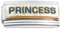 CT1464 Princess White Glitter Superlink Italian Charm