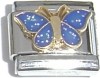 CT1602blue Butterfly in Blue Italian Charms