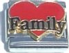 CT7011 I Love My Kids Purple Glitter Heart Italian Charm