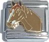 CT1670b Horse Head in Brown Italian Charm