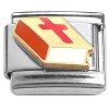 CT1697 Bible Red Cross Italian Charm