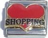 CT1803 Shopping Red Heart Italian Charm