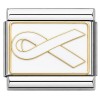 CT1828white Ribbon in White Italian Charm