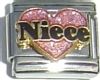 CT1974nk Niece Pink Heart Italian Charm