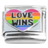 CT2114 Love Wins Rainbow Heart Italian Charm