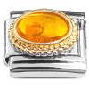 CT2176 Amber Bling Beaded Border Italian Charm