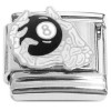 CT2253 Eight Ball 8 Pool Ball Skeleton Hand Bones Italian Charm