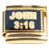 CT2373 John 3:16 Gold Base Italian Charm