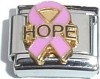 CT3472 Hope on Pink Ribbon Italian Charm
