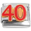CT1817/CT3621 Number 40 Fourty Red Italian Charm