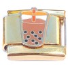 CT4627 Boba Tea Gold Base Italian Charm.