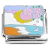 CT4938 Moon Over Water Flowers Italian Charm