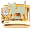 CT4942 Bling Cat Gold Base Italian Charm.
