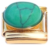 CT4946 Turquoise Rock Gold Base Italian Charm