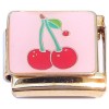 CT4970 Cherries Pink Gold Base Italian Charm