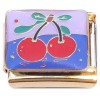 CT4971 Cherries Purple Gold Base Italian Charm