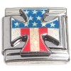 CT6689 Independent Symbol Red White Blue Glitter Italian Charm