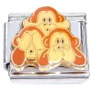 CT6715 Three Monkeys See No Hear No See No Evil Italian Charm