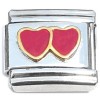 CT6746 Double Red Heart Italian Charma