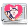 CT7124 Husky on Red Heart Italian Charm