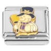 CT7308 Smiling Snowman Broom Top Hat Italian Charm