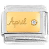CT7404 April Little Round Bling Italian Charm