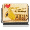 CT7441 I Love Jazz Music Heart Italian Charms