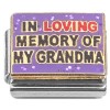 CT7465 In Loving Memory of my Grandma Purple Italian Charms