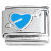 CT7534 Blue Heart Arrow Italian Charm.