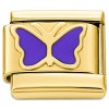 CT7558 Purple Butterfly Goldtone Italian Charm