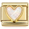 CT7656 Pearly Heart Gold Italian Charm