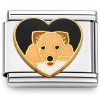 CT7703 Labrador Retriever Puppy Dog Black Heart Italian Charm