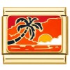 CT7779 Sunset Palm Tree Goldtone Italian Charm.