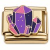 CT7804 Gem Look Goldtone Base Italian Charm