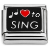 CT7810 Love to Sing Red Heart Italian Charm