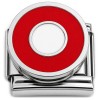 CT7818 Red Circle White Center Spinning Italian Charm