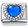 CT7873 Beaded Green Bling Heart Italian Charm