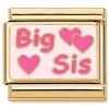CT7877 Big Sis Goldtone Base Italian Charm