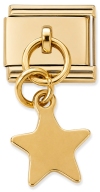 CT7879 Dangle Star Goldtone Base Italian Charm