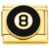 CT7893 Big Eight Ball Gold Italian Charm