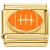 CT7894 Orange Football Gold Italian Charm
